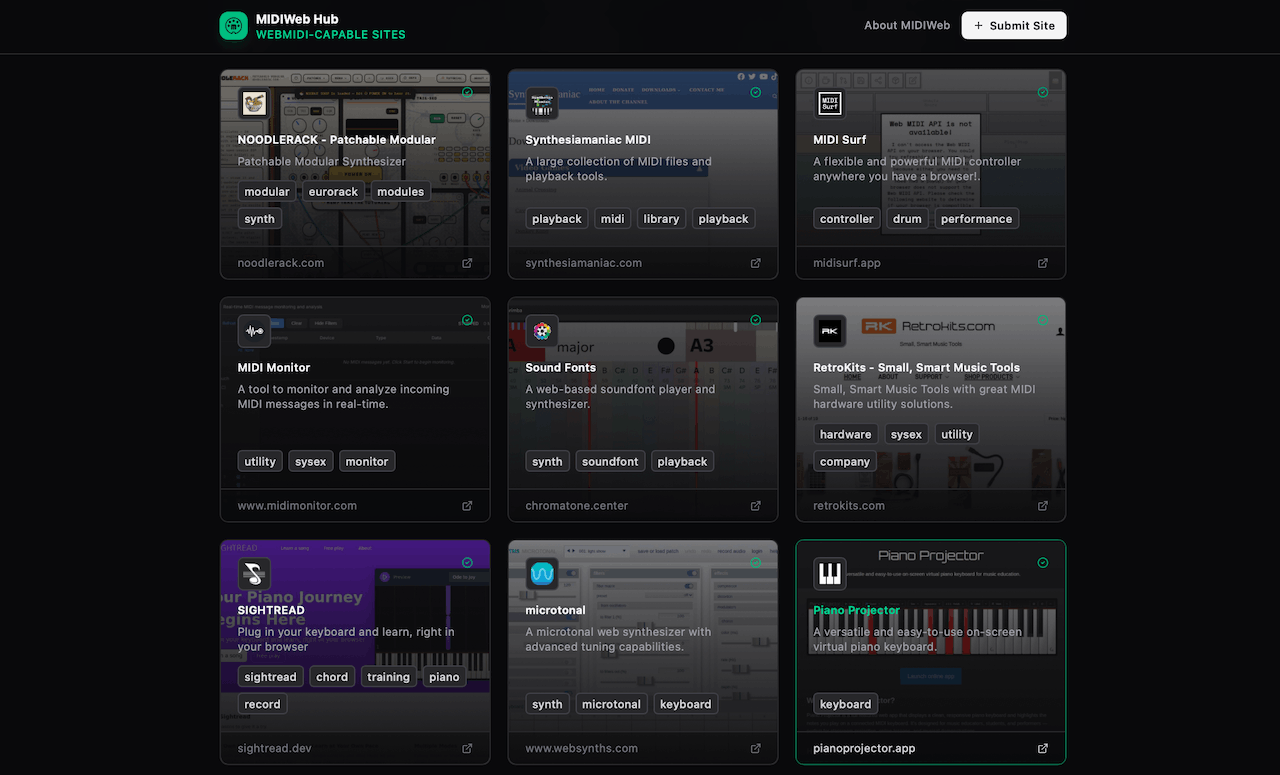 MIDIWeb Hub community-driven website